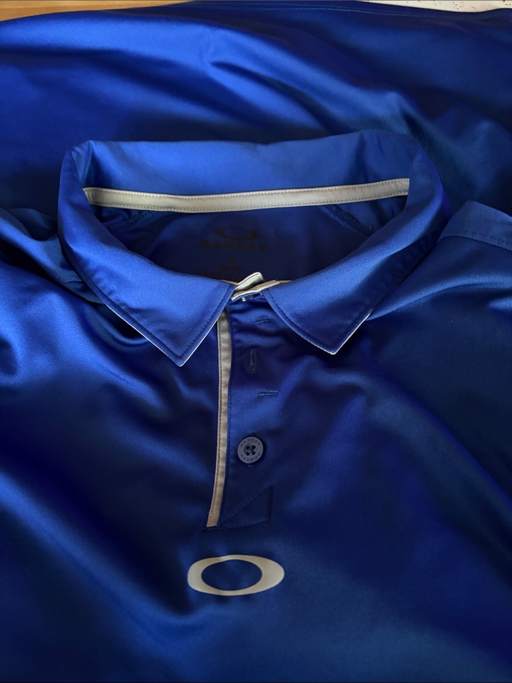 Oakley Men's Royal Blue Polo with Silver Trim